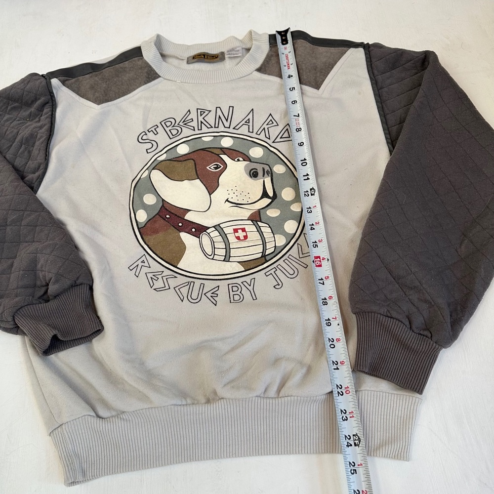 Vintage 80s Saint Bernard Dog Graphic Pullover Sweatshirt - Picture 4 of 7